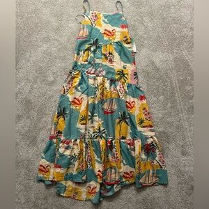 Tropical Print Beach Maxi Dress